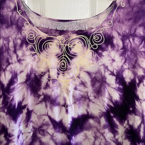 Purple Tie-Dye Caftan Dress - Picture 2 of 3